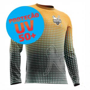 Camisa UV Proteção/ Malha Fria A Camisa UV é uma peça de roupa que apresenta propriedades que garantem a mais alta proteção contra os efeitos nocivos dos Raios UV. A Camisa UV possui proteção FPU 50+ e bloqueia 98% dos Raios solares que atingiriam nossa pele. CAMISA UV, Para que    Gola Careca 